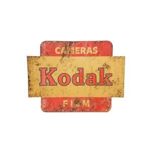 Vintage Kodak Advertising Hanging Metal Sign Double Sided